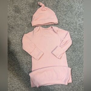 Carter's Pink Nightgown and Hat Set - 3M